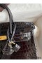 Hermes Birkin 25 Handmade Bag In Black Crocodile Niloticus Shiny Skin