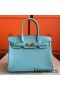 Hermes Birkin 25 Handmade Bag In Blue Atoll Epsom Calfskin