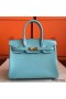 Hermes Birkin 25 Handmade Bag In Blue Atoll Epsom Calfskin