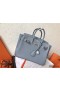Hermes Birkin 25 Handmade Bag In Blue Lin Clemence Leather