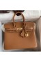 Hermes Birkin 25 Handmade Bag In Brown Clemence Leather