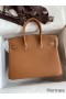 Hermes Birkin 25 Handmade Bag In Brown Clemence Leather