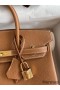 Hermes Birkin 25 Handmade Bag In Brown Clemence Leather