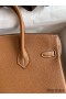 Hermes Birkin 25 Handmade Bag In Brown Clemence Leather