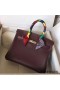 Hermes Birkin 25 Handmade Bag In Burgundy Swift Leather