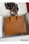 Hermes Birkin 25 Handmade Bag In Gold Epsom Calfskin