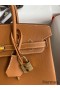 Hermes Birkin 25 Handmade Bag In Gold Epsom Calfskin