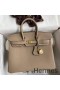 Hermes Birkin 25 Handmade Bag In Grey Clemence Leather