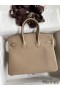 Hermes Birkin 25 Handmade Bag In Grey Clemence Leather