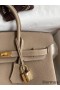 Hermes Birkin 25 Handmade Bag In Grey Clemence Leather