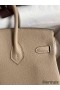 Hermes Birkin 25 Handmade Bag In Grey Clemence Leather