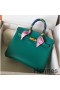 Hermes Birkin 25 Handmade Bag In Malachite Swift Leather