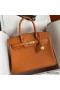 Hermes Birkin 25 Handmade Bag In Orange Clemence Leather