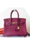 Hermes Birkin 25 Handmade Bag In Ruby Clemence Leather