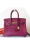 Hermes Birkin 25 Handmade Bag In Ruby Clemence Leather
