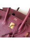 Hermes Birkin 25 Handmade Bag In Ruby Clemence Leather