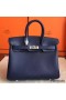 Hermes Birkin 25 Handmade Bag In Sapphire Epsom Calfskin