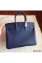 Hermes Birkin 25 Handmade Bag In Sapphire Epsom Calfskin