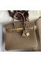 Hermes Birkin 25 Handmade Bag In Taupe Clemence Leather