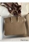 Hermes Birkin 25 Handmade Bag In Taupe Clemence Leather