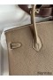 Hermes Birkin 25 Handmade Bag In Taupe Clemence Leather