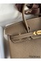 Hermes Birkin 25 Handmade Bag In Taupe Clemence Leather