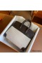 Hermes Birkin 25 Handmade Bag In Toile & Chocolat Swift Leather