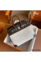 Hermes Birkin 25 Handmade Bag In Toile & Chocolat Swift Leather