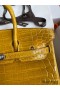 Hermes Birkin 25 Handmade Bag In Yellow Crocodile Niloticus Shiny Skin