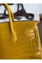 Hermes Birkin 25 Handmade Bag In Yellow Crocodile Niloticus Shiny Skin