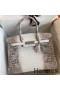 Hermes Birkin 25 Retourne Bag In Himalaya Niloticus Crocodile Skin