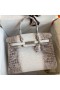 Hermes Birkin 25 Retourne Bag In Himalaya Niloticus Crocodile Skin
