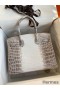 Hermes Birkin 25 Retourne Bag In Himalaya Niloticus Crocodile Skin
