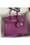 Hermes Birkin 25 Retourne Handmade Bag In Anemone Epsom Calfskin