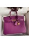 Hermes Birkin 25 Retourne Handmade Bag In Anemone Swift Calfskin