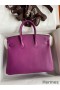 Hermes Birkin 25 Retourne Handmade Bag In Anemone Swift Calfskin