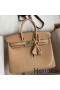 Hermes Birkin 25 Retourne Handmade Bag In Beige Lizard Leather
