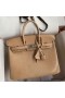 Hermes Birkin 25 Retourne Handmade Bag In Beige Lizard Leather