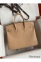 Hermes Birkin 25 Retourne Handmade Bag In Beige Lizard Leather