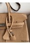 Hermes Birkin 25 Retourne Handmade Bag In Beige Lizard Leather