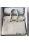Hermes Birkin 25 Retourne Handmade Bag In Beton Ostrich Leather