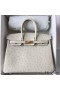 Hermes Birkin 25 Retourne Handmade Bag In Beton Ostrich Leather