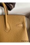 Hermes Birkin 25 Retourne Handmade Bag In Biscuit Clemence Leather