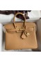 Hermes Birkin 25 Retourne Handmade Bag In Biscuit Epsom Calfskin