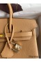 Hermes Birkin 25 Retourne Handmade Bag In Biscuit Epsom Calfskin