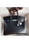 Hermes Birkin 25 Retourne Handmade Bag In Black Box Calfskin