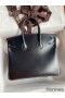 Hermes Birkin 25 Retourne Handmade Bag In Black Box Calfskin