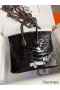 Hermes Birkin 25 Retourne Handmade Bag In Black Shiny Alligator Leather