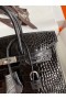 Hermes Birkin 25 Retourne Handmade Bag In Black Shiny Alligator Leather