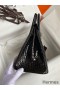 Hermes Birkin 25 Retourne Handmade Bag In Black Shiny Alligator Leather